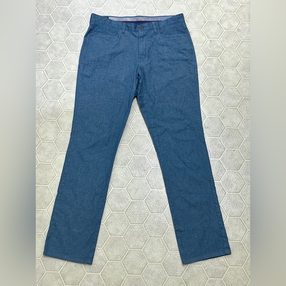 Men’s 32 x 32 Johnston & Murphy Blue-Grey Slim Fit Zip Fly Pants